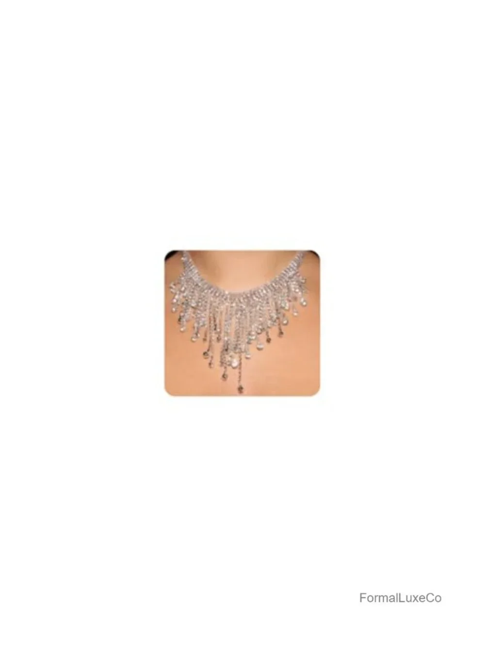Rhinestone Fringe Chain Adjustable Luxury Tassel Crystal Clavicle Choker